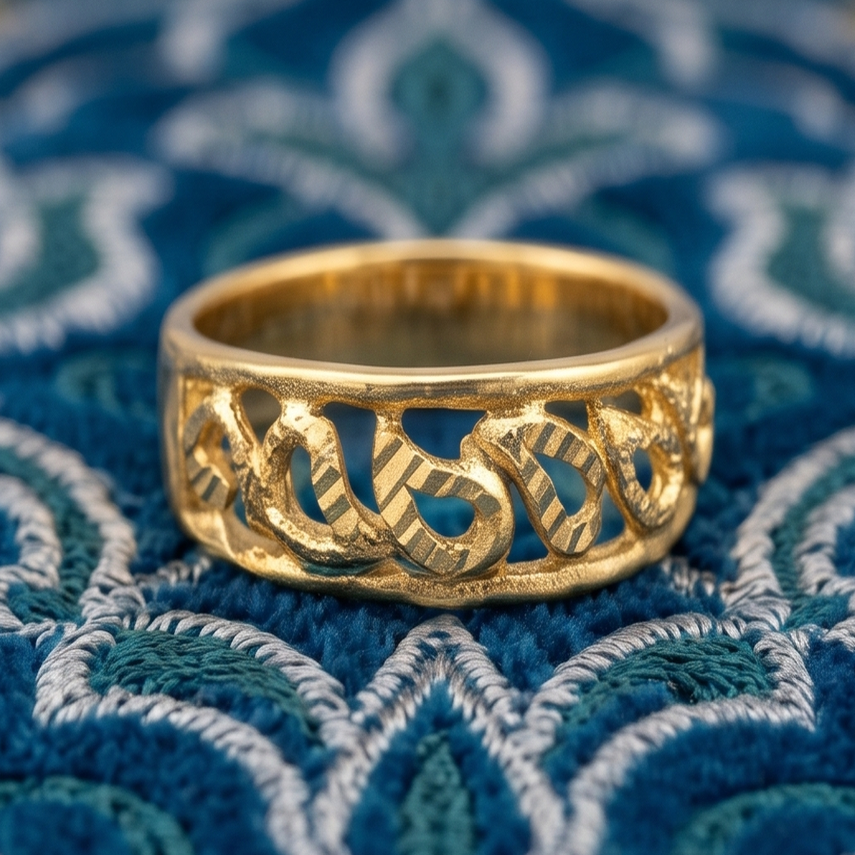 DIVYORO OPEN-WORK TWISTED GOLD BAND