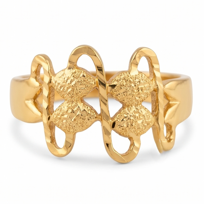 DIVYORO DECORATIVE TEXTURED GOLD INFINITY RING