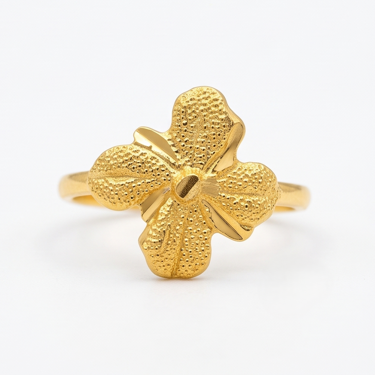 DIVYORO PEACOCK AND FLOWER GOLD RING