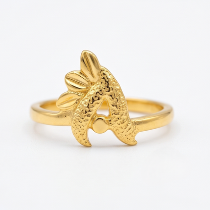 DIVYORO TEXTURED FLORAL GOLD RING