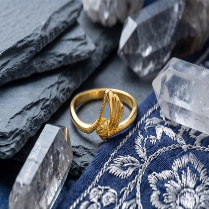 DIVYORO ELABORATE FLORAL GOLD RING