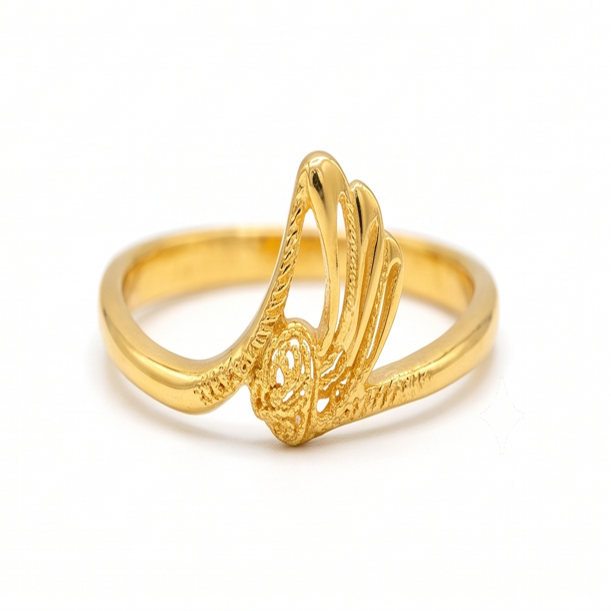 DIVYORO ELABORATE FLORAL GOLD RING