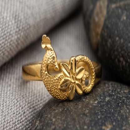 DIVYORO FEATHER MOTIF GOLD RING
