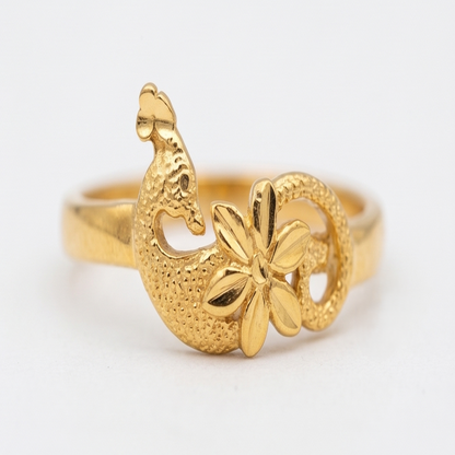 DIVYORO FEATHER MOTIF GOLD RING