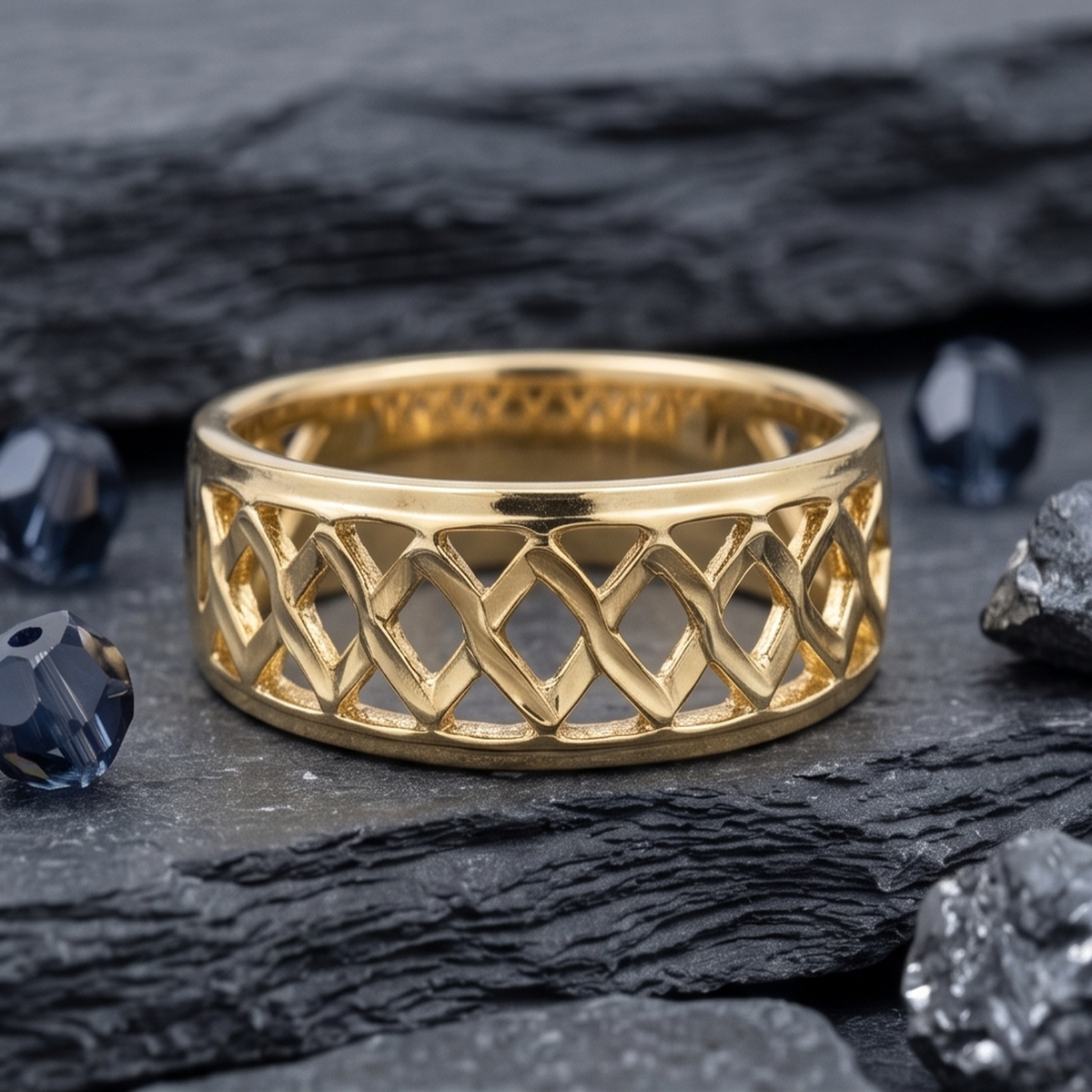 DIVYORO MODERN LINK GOLD RING