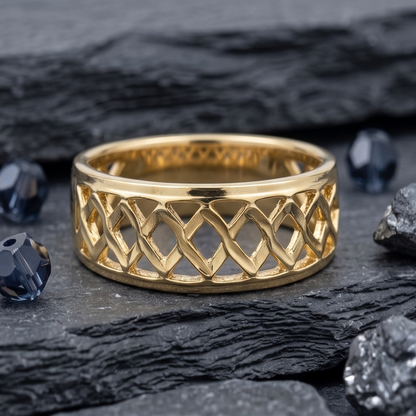 DIVYORO MODERN LINK GOLD RING