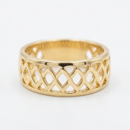 DIVYORO MODERN LINK GOLD RING