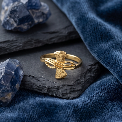 DIVYORO TEXTURED ORBITAL GOLD RING