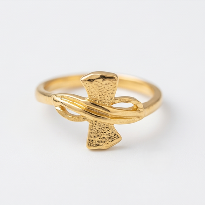DIVYORO TEXTURED ORBITAL GOLD RING
