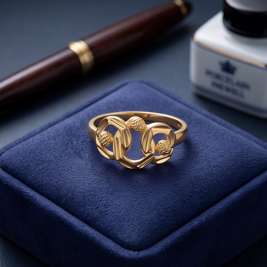 DIVYORO PIERCED BAND GOLD RING