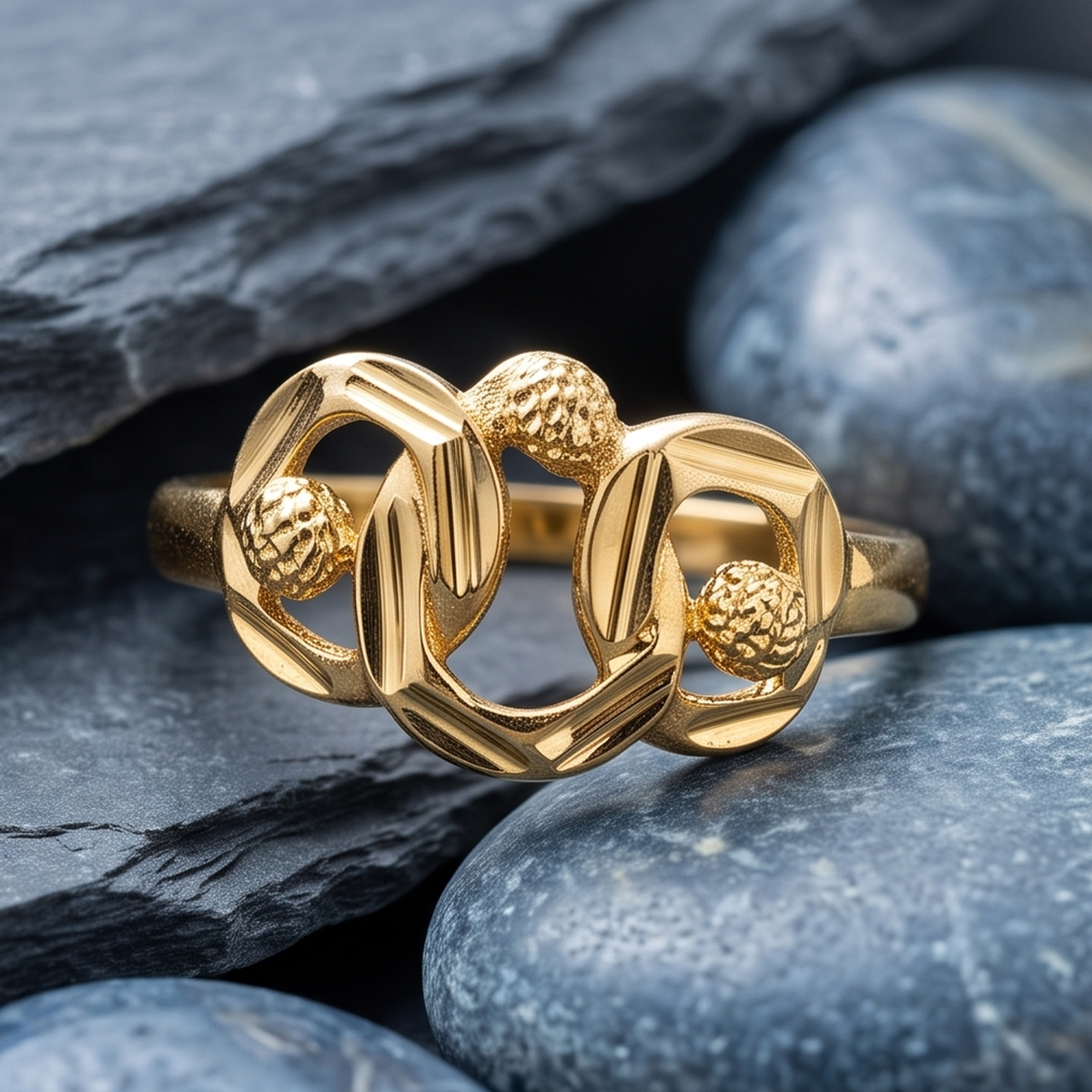 DIVYORO PIERCED BAND GOLD RING