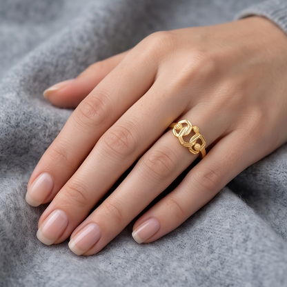 DIVYORO PIERCED BAND GOLD RING
