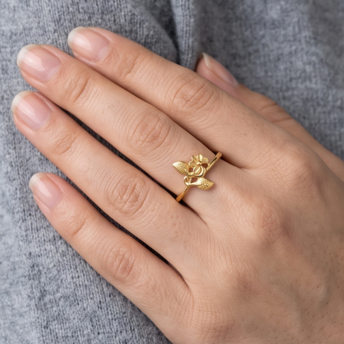 DIVYORO BEADED LINK GOLD RING