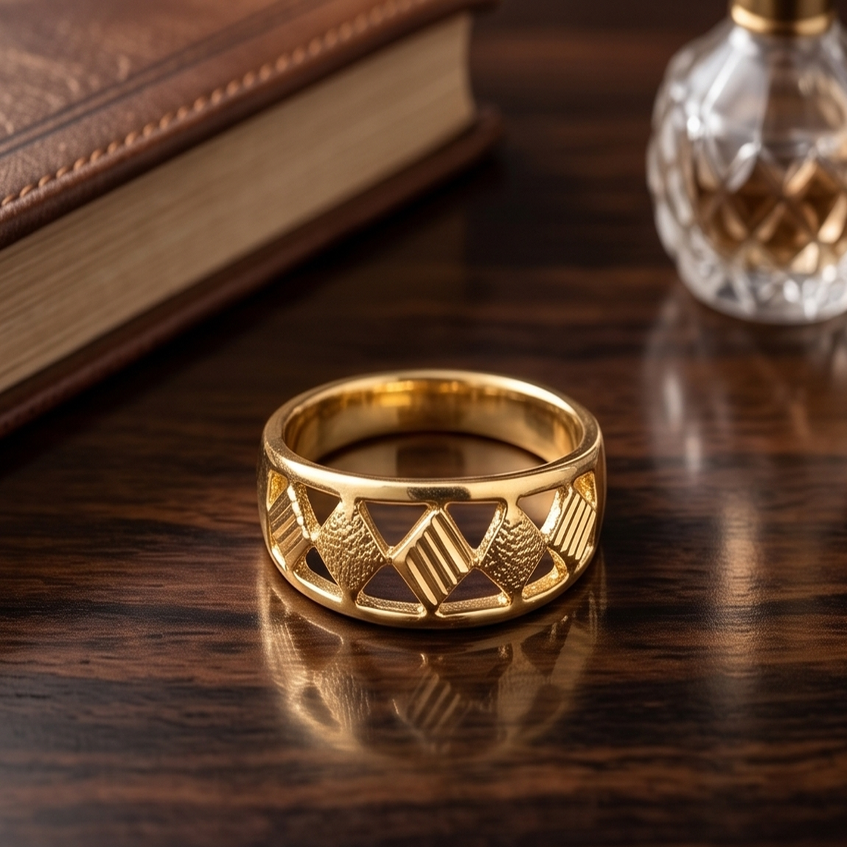 DIVYORO FEMALE GEOMETRIC LATTICE RING