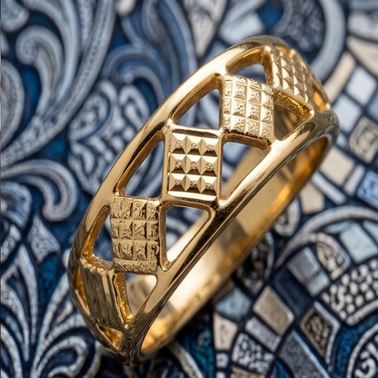 DIVYORO FEMALE GEOMETRIC LATTICE RING