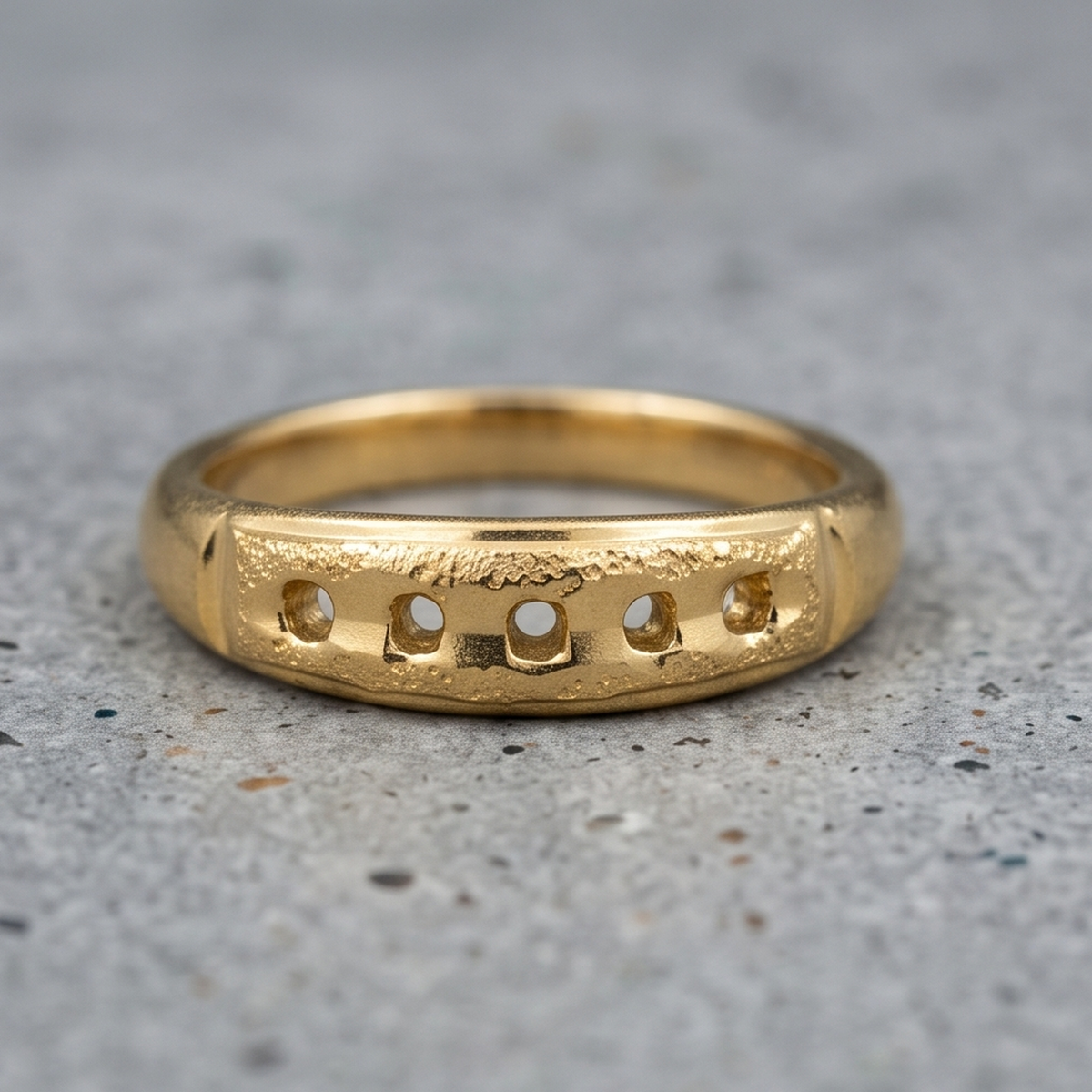 DIVYORO MINIMALIST CUTOUT GOLD RING