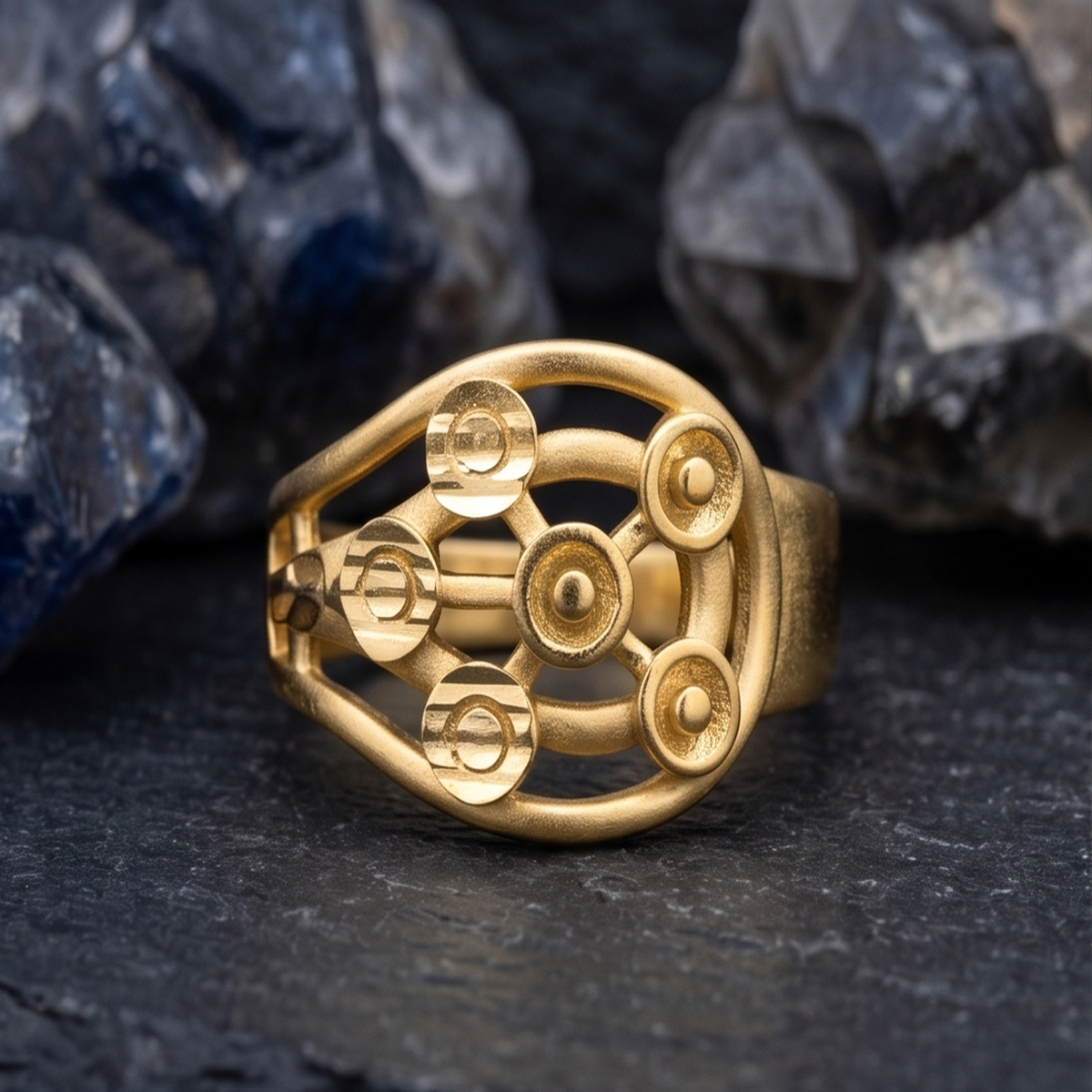 DIVYORO TEXTURED CROSS GOLD RING