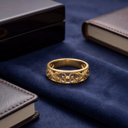 DIVYORO LATTICE BAND GOLD RING
