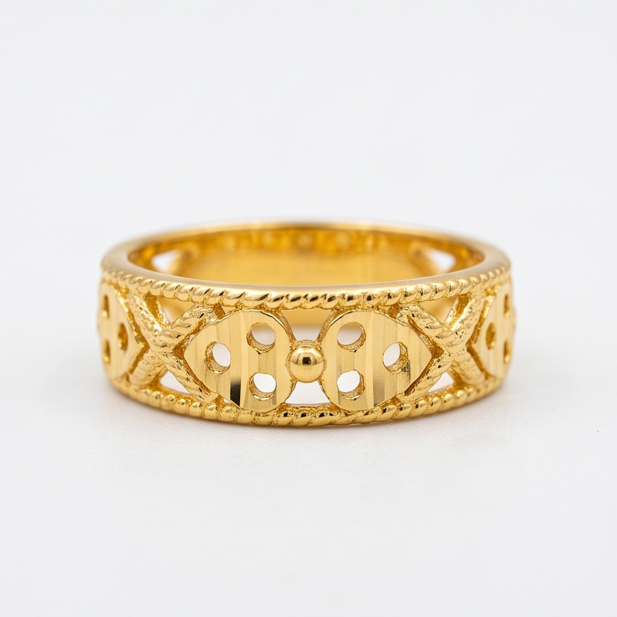 DIVYORO LATTICE BAND GOLD RING