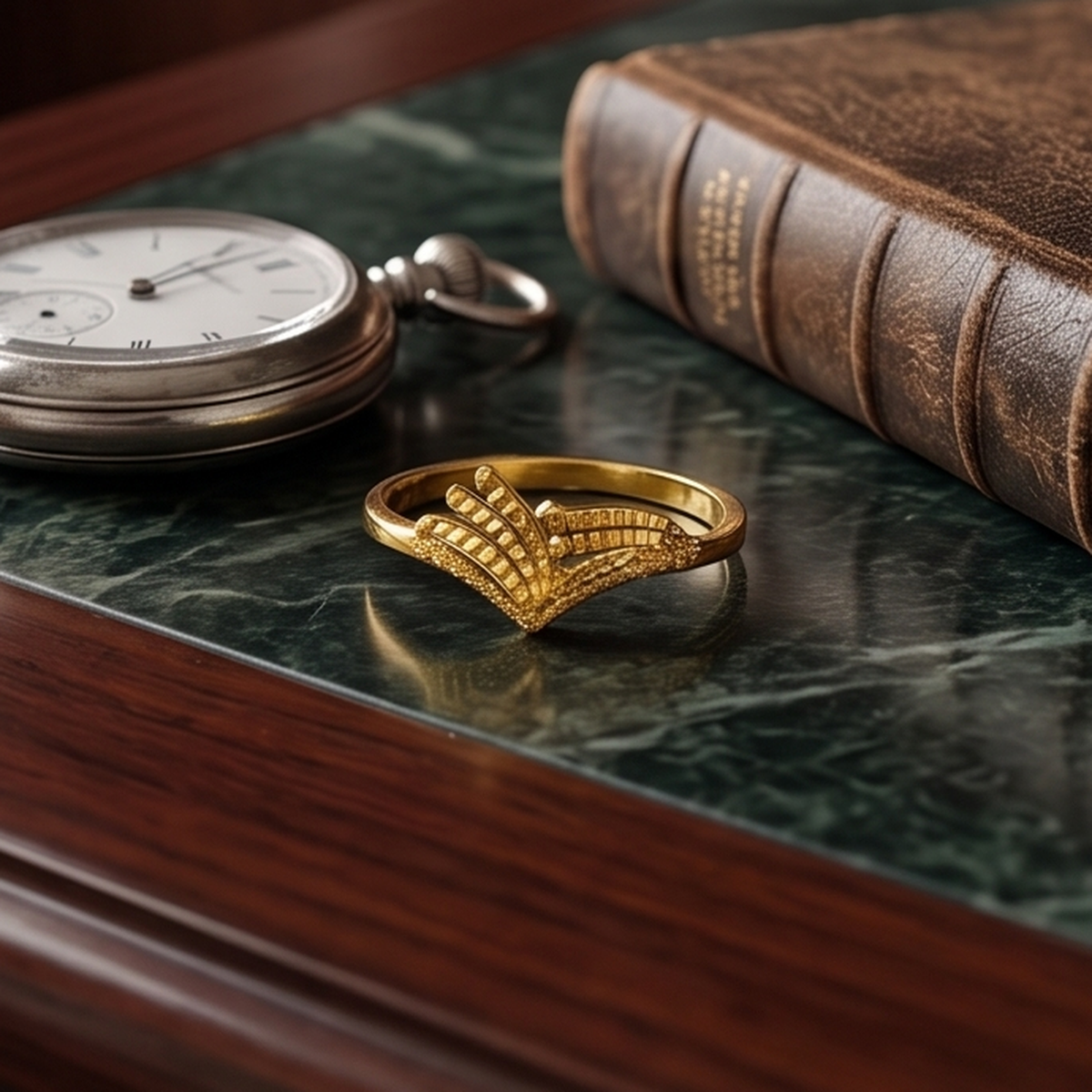 DIVYORO FILIGREE PATTERN GOLD RING