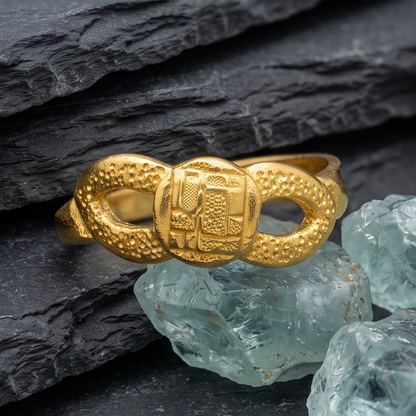DIVYORO GEOMETRIC CUTOUT GOLD RING