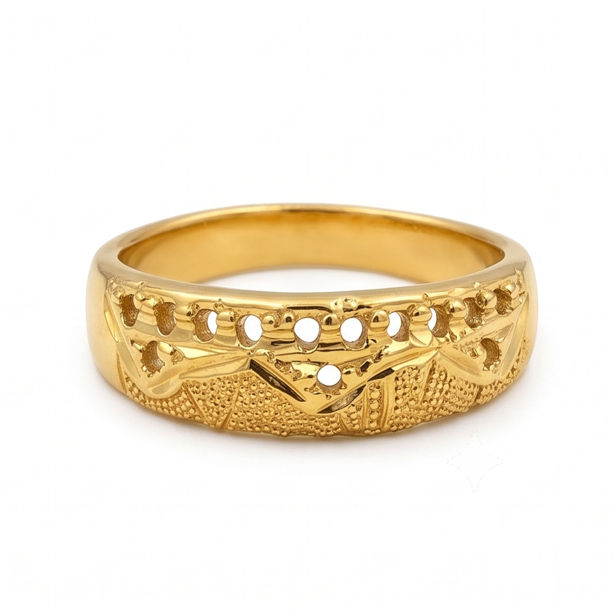 DIVYORO STUDDED OVAL GOLD RING