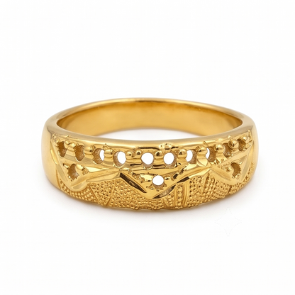 DIVYORO STUDDED OVAL GOLD RING