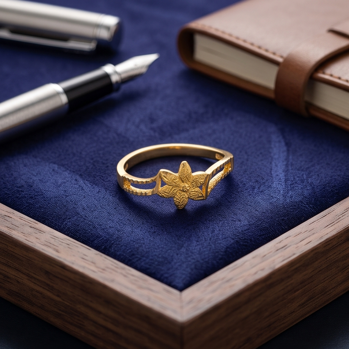 DIVYORO FLORAL GOLD RING