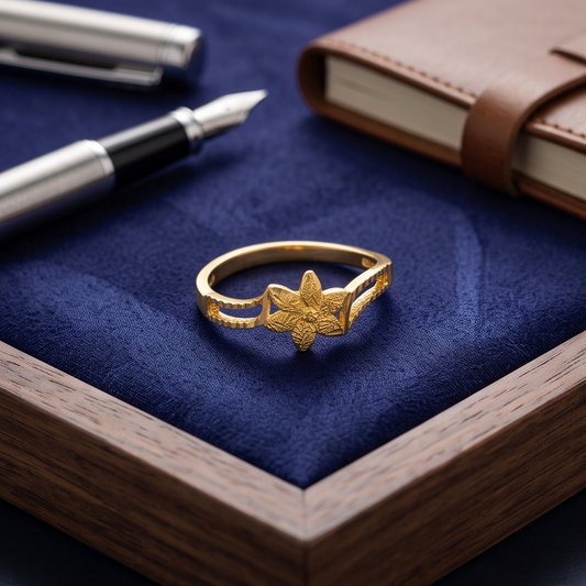 DIVYORO FLORAL GOLD RING