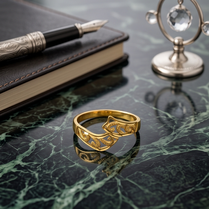 DIVYORO ABSTRACT GOLD RING