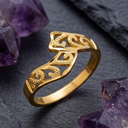 DIVYORO ABSTRACT GOLD RING