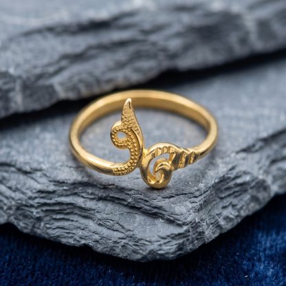 DIVYORO ENAMEL SPOT GOLD RING