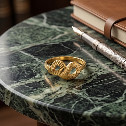 DIVYORO RED ACCENT GOLD RING