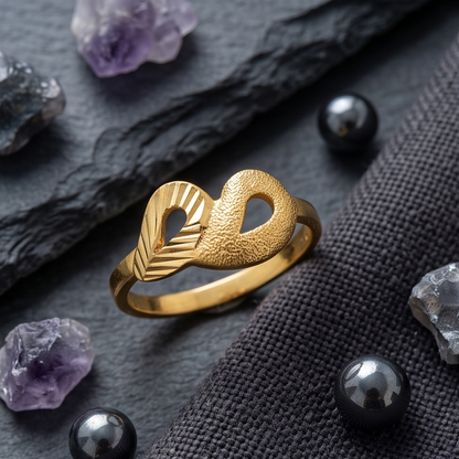 DIVYORO RED ACCENT GOLD RING