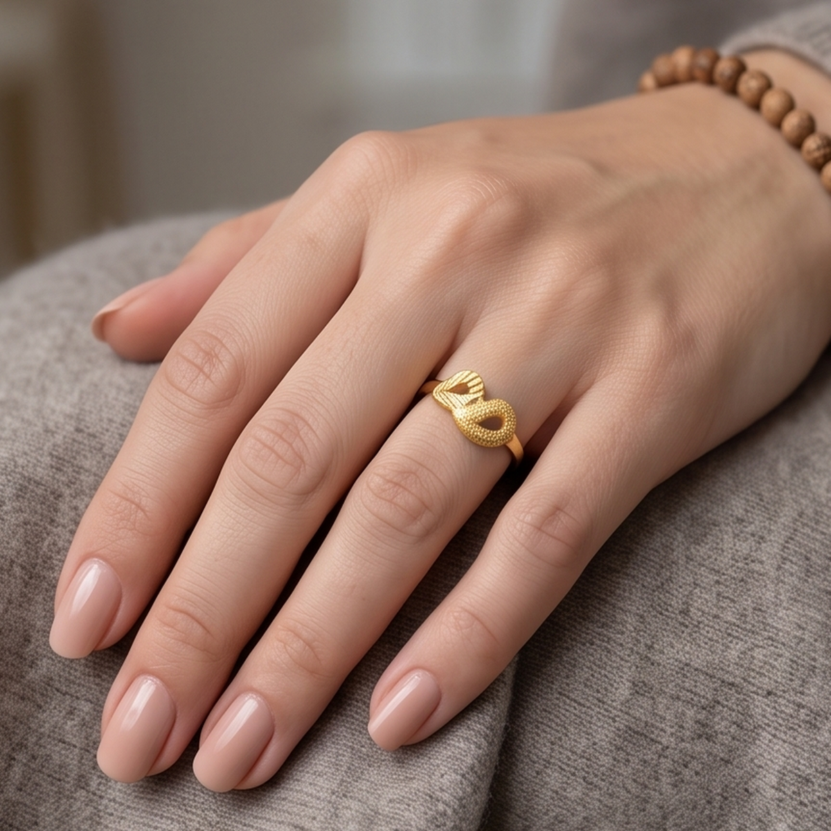 DIVYORO RED ACCENT GOLD RING