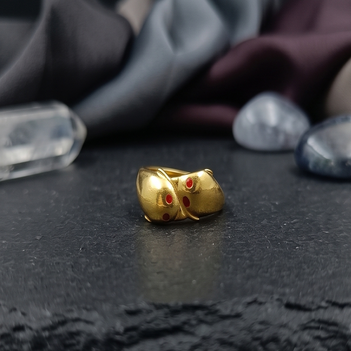 DIVYORO FLORAL LEAF GOLD RING