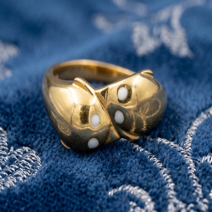DIVYORO SPIRAL ACCENT GOLD RING