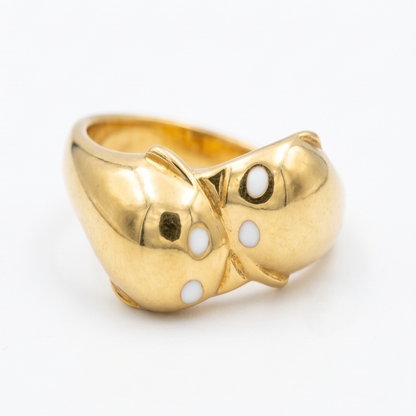 DIVYORO SPIRAL ACCENT GOLD RING