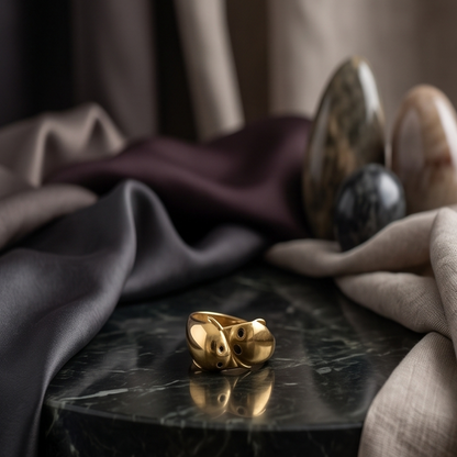 DIVYORO TEXTURED LOOP GOLD RING
