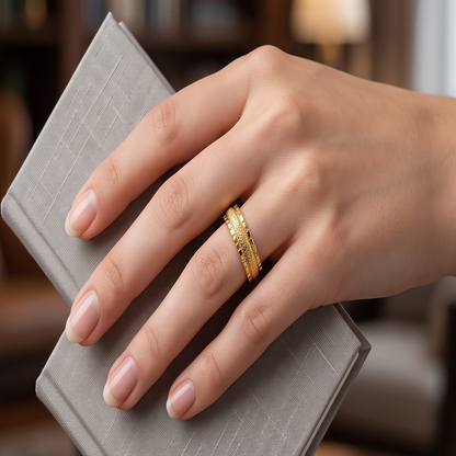 DIVYORO FEMALE STACKED TEXTURE RING
