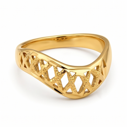 DIVYORO FEMALE LATTICE WAVE RING