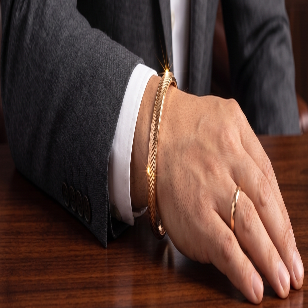 DIVYORO DIAGONAL SWIRL-CUT GOLD KADA