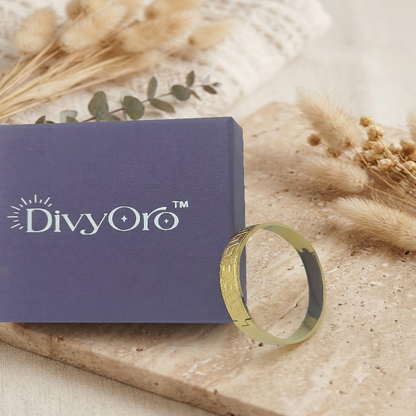 DIVYORO GREEK KEY GEOMETRIC HINGED KADA