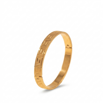 DIVYORO GREEK KEY GEOMETRIC HINGED KADA