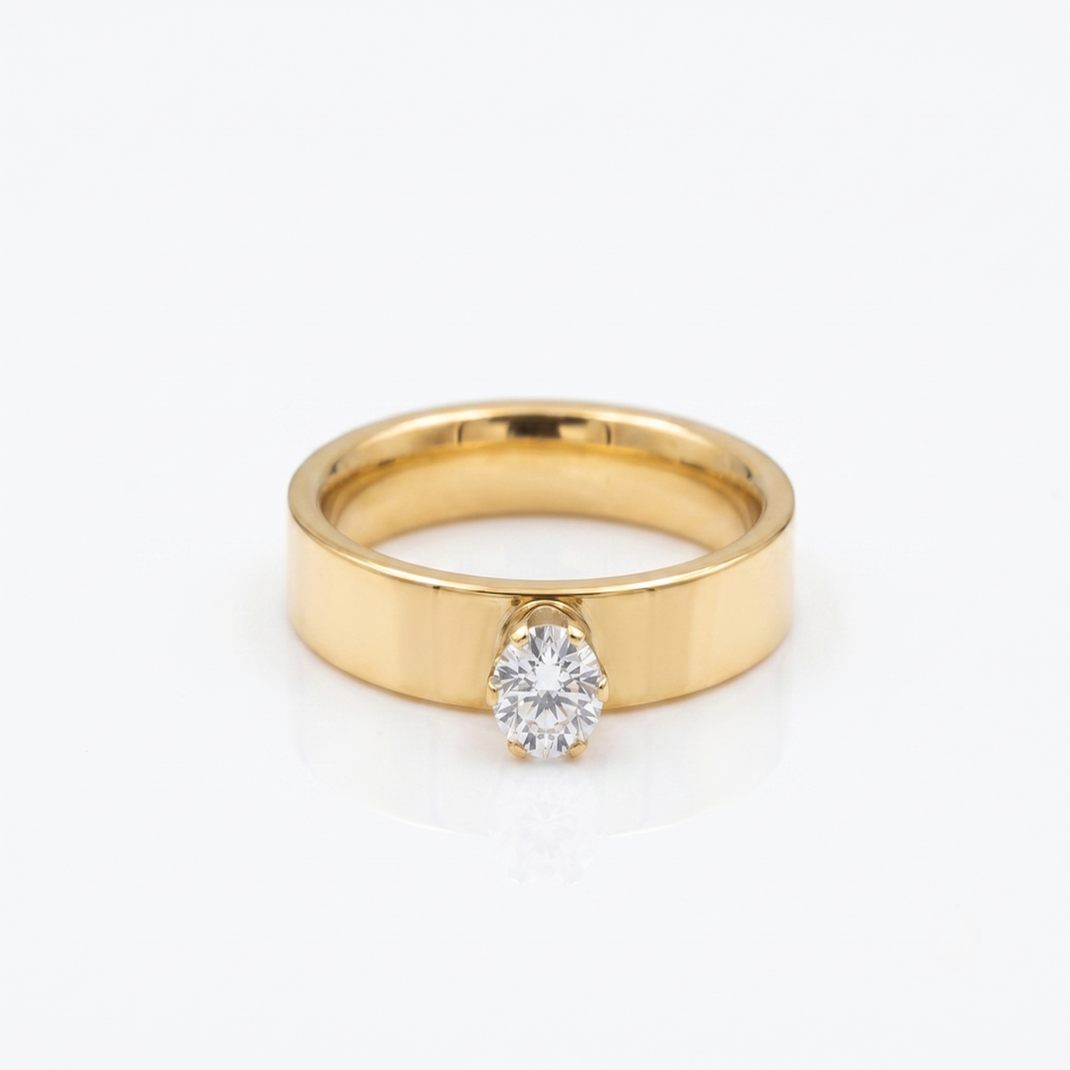 DIVYORO SOLITAIRE GOLD BAND RING