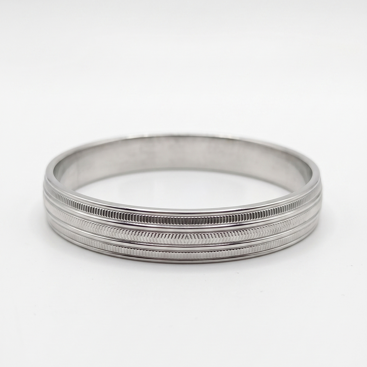 DIVYORO CLASSIC SILVER-TONE TEXTURED BAND KADA