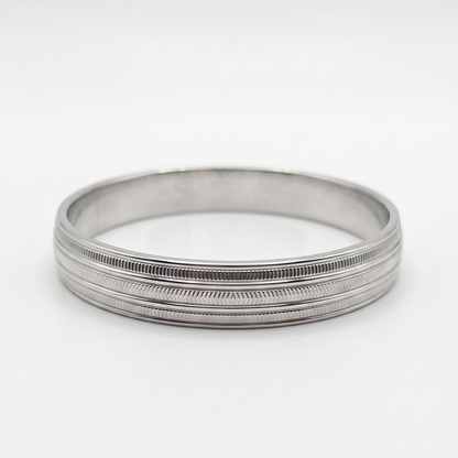 DIVYORO CLASSIC SILVER-TONE TEXTURED BAND KADA
