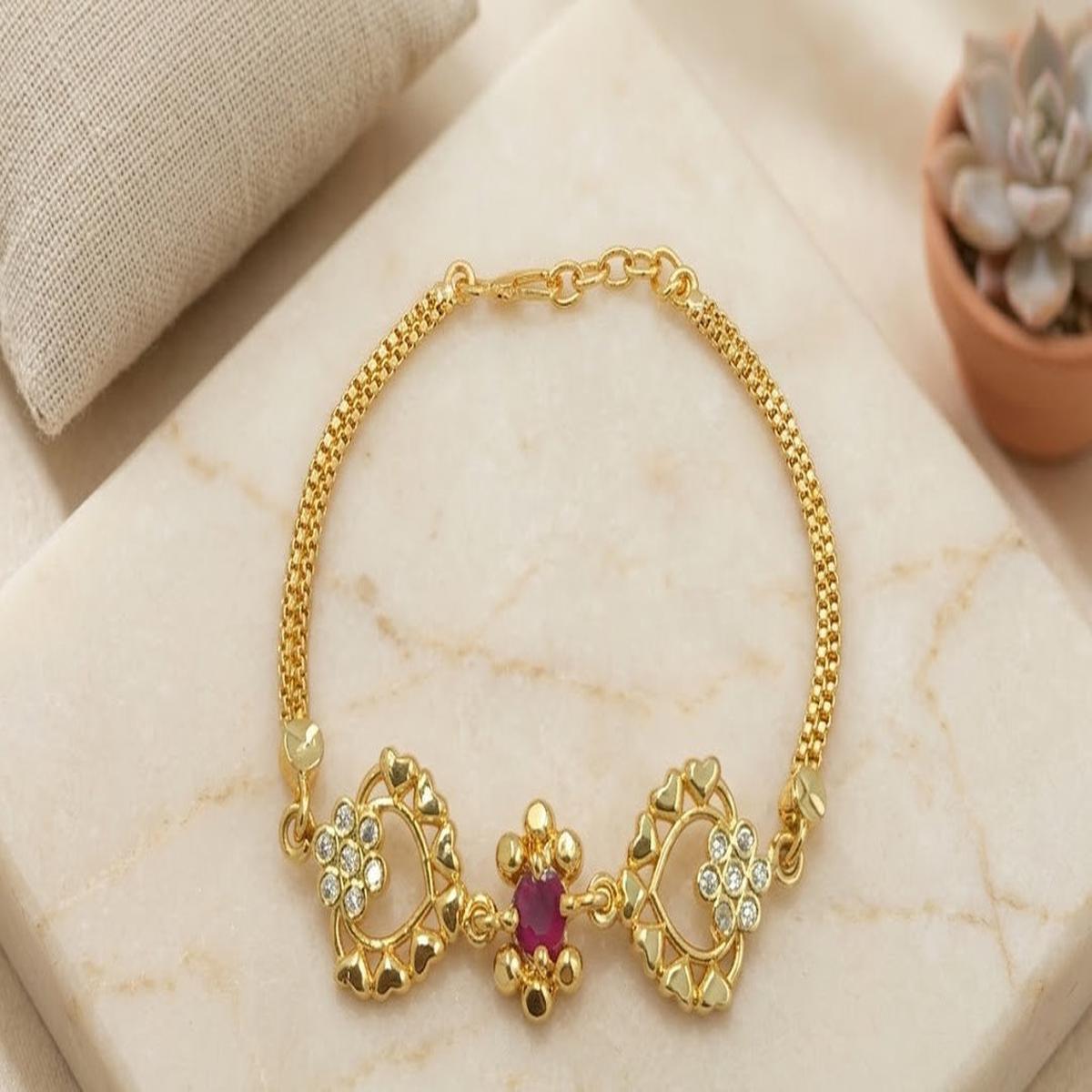 DIVYORO RUBY HEART FLORAL BRACELET