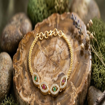 DIVYORO NAVRATNA EVIL EYE BRACELET