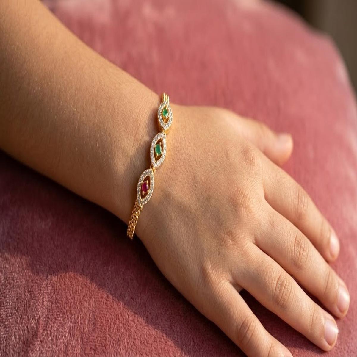 DIVYORO NAVRATNA EVIL EYE BRACELET